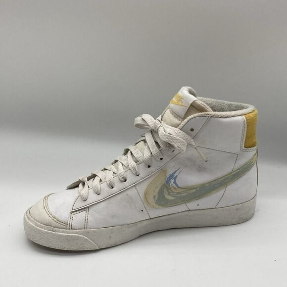 Youth Size 7Y Nike Blazer Mid ‘77 GS ‘Brushstrock White Leather Skate Sneakers - Picture 5 of 9